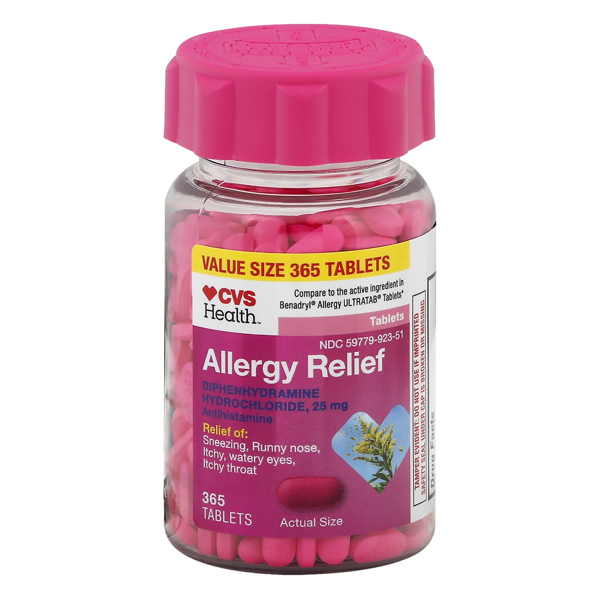 slide 3 of 10, CVS Health Allergy Relief Diphenhydramine Tablets, 365 Ct, 1 ct