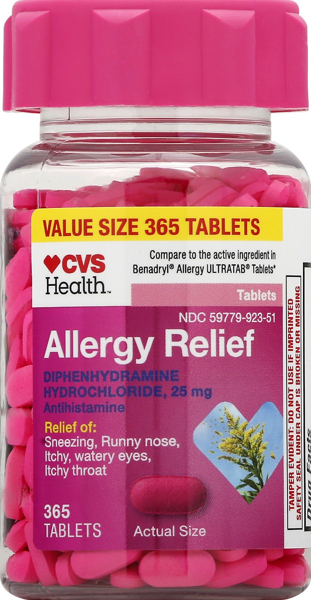 slide 1 of 10, CVS Health Allergy Relief Diphenhydramine Tablets, 365 Ct, 1 ct