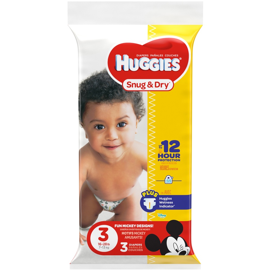 slide 1 of 1, Huggies Snug & Dry Diapers, 3 ct