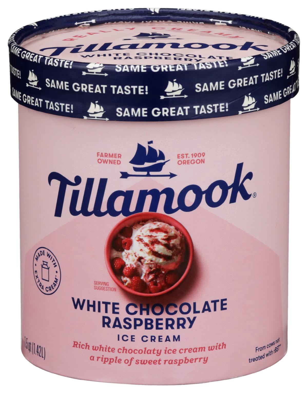 slide 1 of 5, Tillamook White Chocolate Raspberry Ice Cream 1.5 qt, 1.5 qt