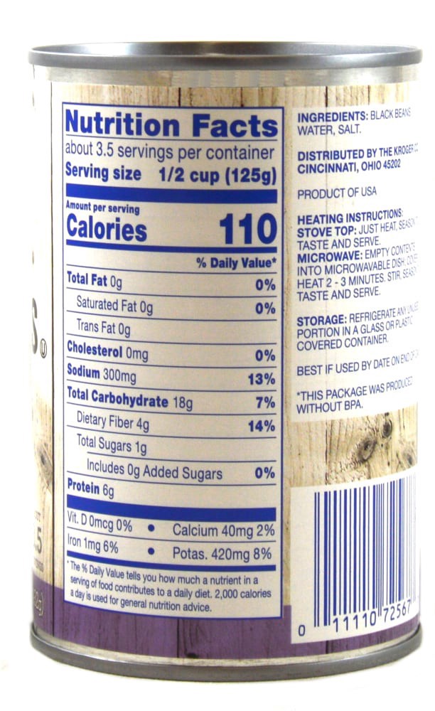 slide 4 of 4, Kroger Black Beans, 15.25 oz