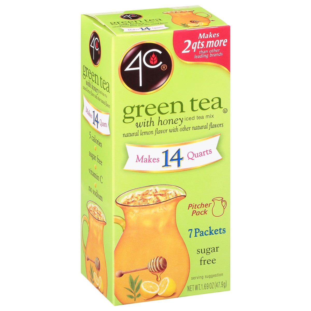 slide 4 of 14, 4C Sugar Free Green Tea with Honey Iced Tea Mix 7 ea, 7 ct