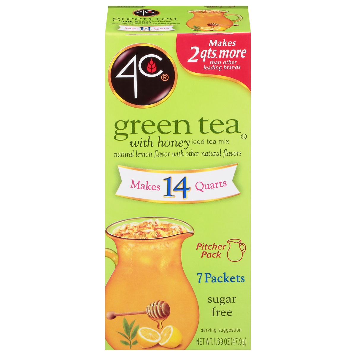 slide 1 of 1, 4C Totally Light Green Tea Antioxidant Iced Tea Mix, 1.69 oz