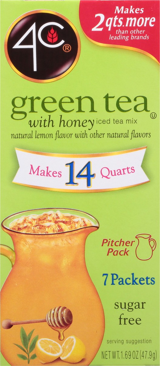 slide 6 of 14, 4C Sugar Free Green Tea with Honey Iced Tea Mix - 7 ct, 7 ct