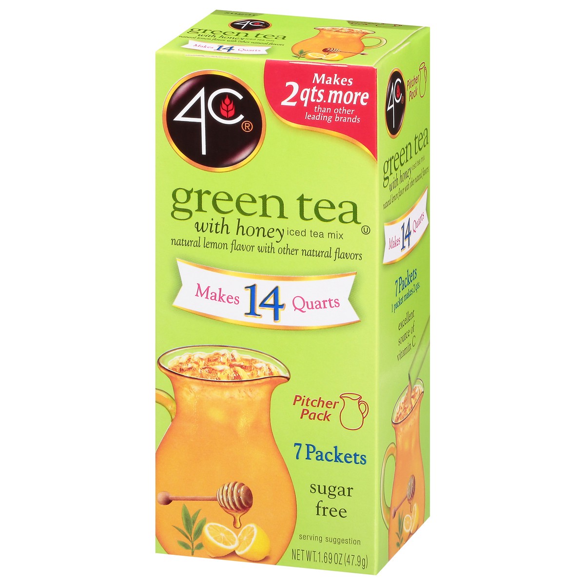 slide 10 of 14, 4C Sugar Free Green Tea with Honey Iced Tea Mix - 7 ct, 7 ct