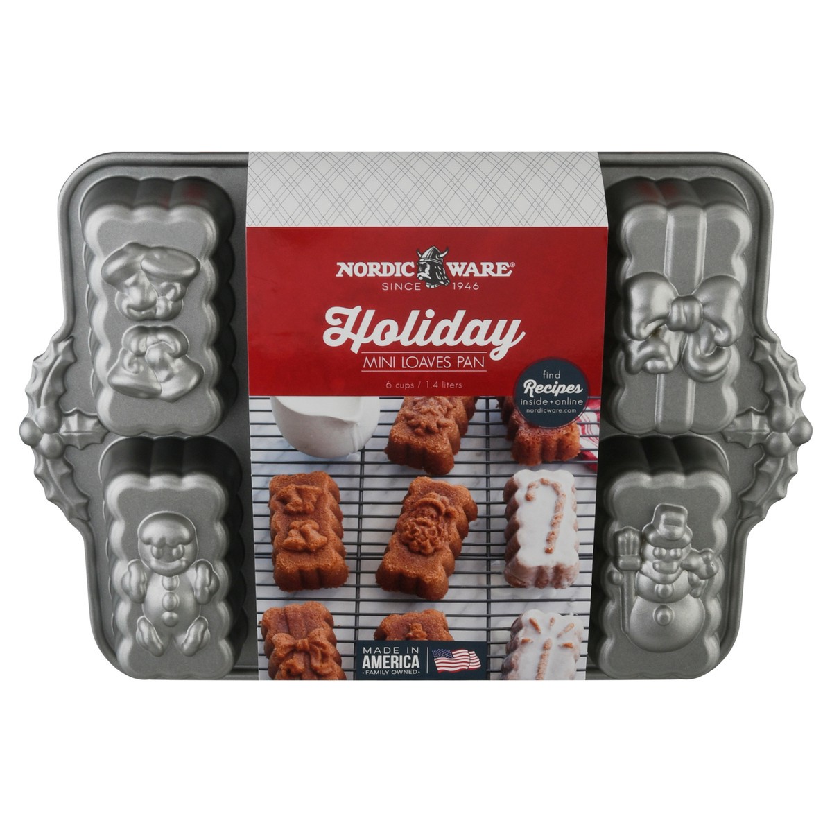 slide 3 of 10, Nordic Ware Holiday Mini Loaves Pan 1 ea, 1 ct