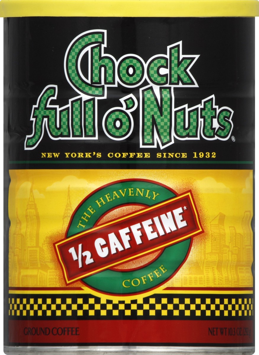 slide 3 of 6, Chock Full O' Nuts Chock Full o'Nuts Heavenly Original 1/2 Caffeine Medium Roast Ground Coffee - 10.3 oz, 10.3 oz