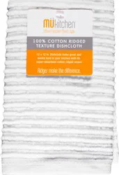 MÜkitchen White 100% Cotton Ridged Texture Dishcloth - 1 ea
