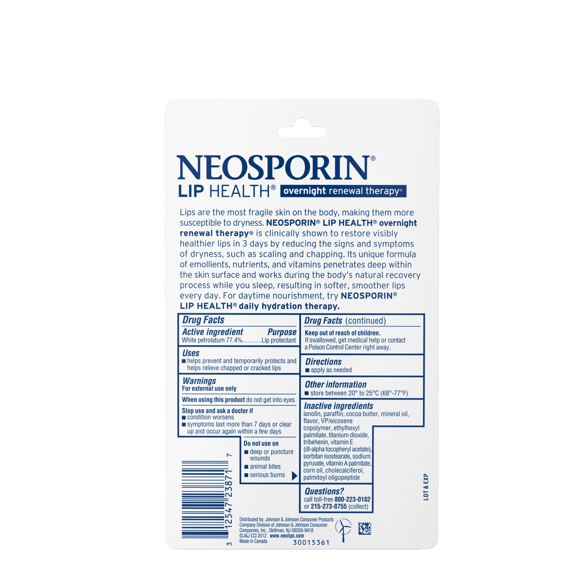 slide 6 of 9, Neosporin Lip Health Overnight Renewal Therapy White Petrolatum Lip Protectant, Lip Moisturizer to Nourish & Repair Dry Lips, Helps Relieve, Prevent & Protect Chapped Lips, 0.27 oz, 0.27 oz