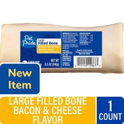 Pet Pride Large Filled Bone Chew Bacon and Cheese Flavored Adult Dog Treat