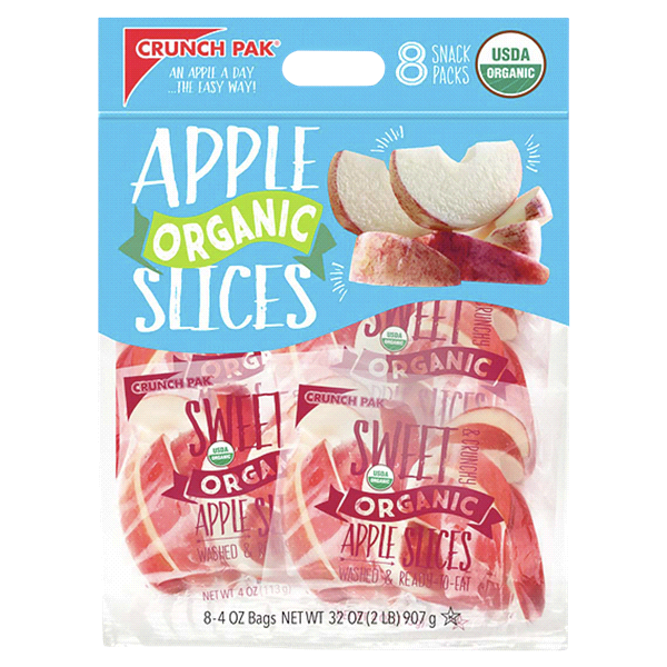 slide 1 of 1, Crunch Pak Organic Apple Slices, 8 ct; 4 oz