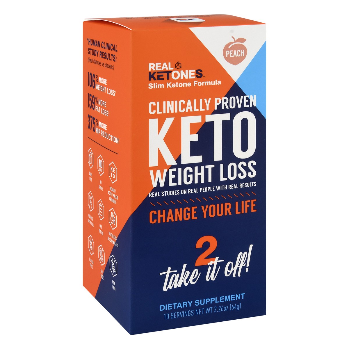 slide 9 of 12, Real Ketones Keto Peach Weight Loss 2.26 oz, 2.26 oz