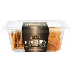 Mano's Authentic Salt & Pepper Garlic Pita Chips 6 oz