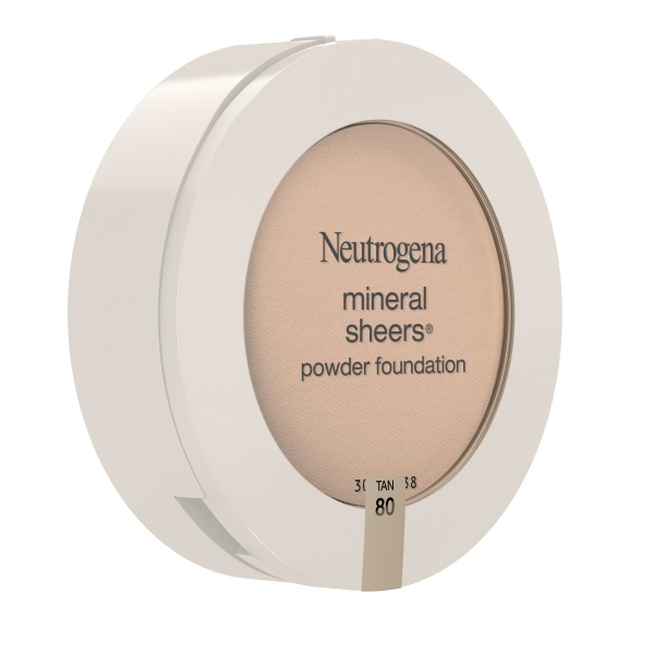 slide 16 of 16, Neutrogena Mineral Sheers Compact Powder Foundation, Lightweight & Oil-Free Mineral Foundation, Fragrance-Free, Tan 80,.34 oz, 0.34 oz