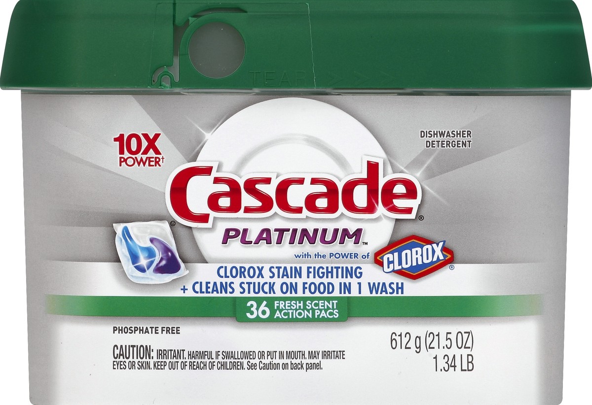 slide 1 of 5, Cascade Dishwasher Detergent 36 ea, 36 ct