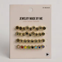 Gold Round Cast Letter Beads
