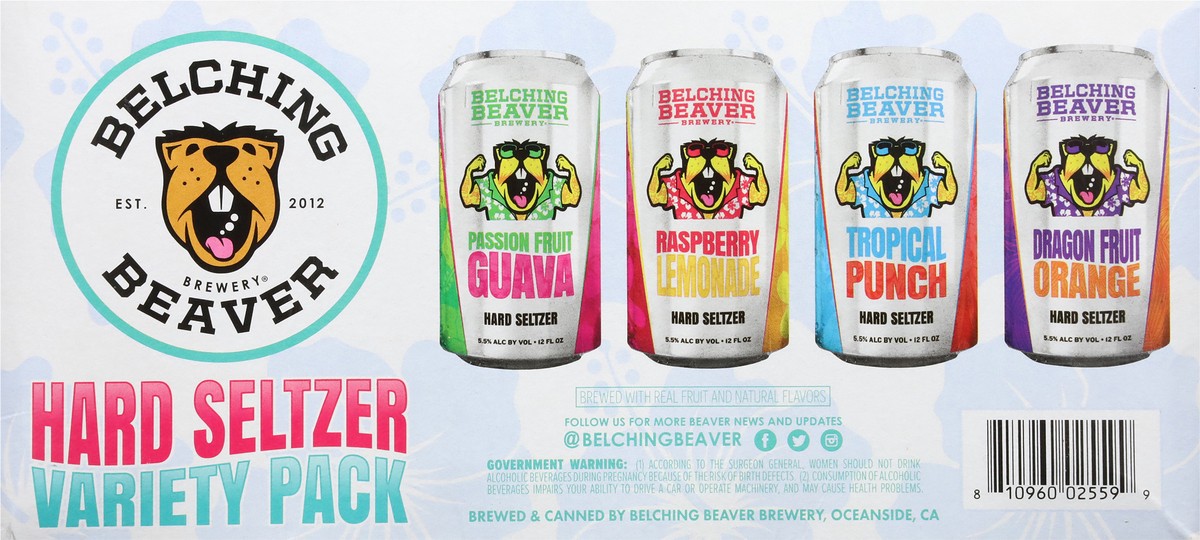 slide 8 of 9, Belching Beaver Brewery Assorted Hard Seltzer Variety Pack 12 - 12 oz Cans, 12 ct; 12 oz