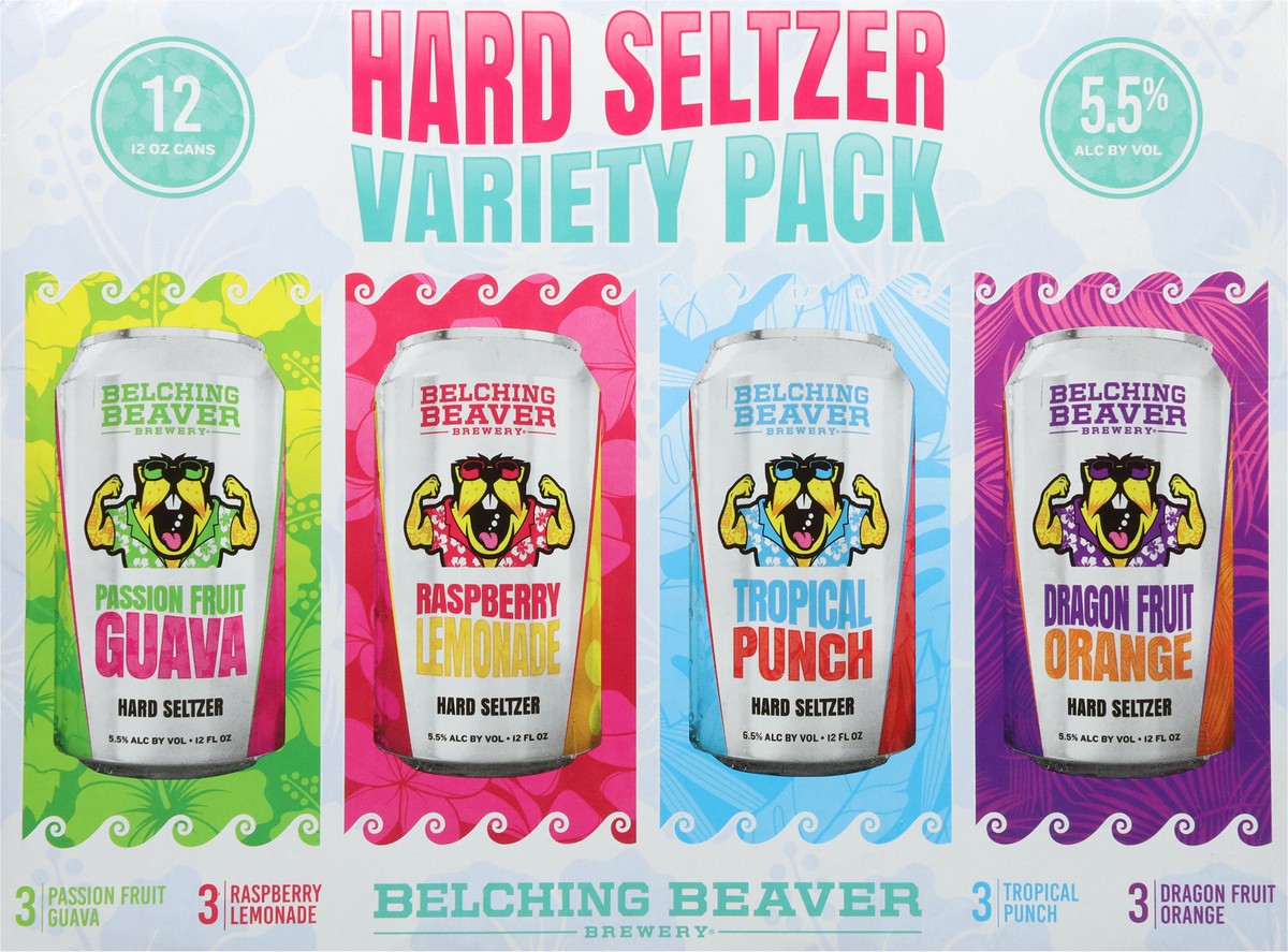 slide 5 of 9, Belching Beaver Brewery Assorted Hard Seltzer Variety Pack 12 - 12 oz Cans, 12 ct; 12 oz