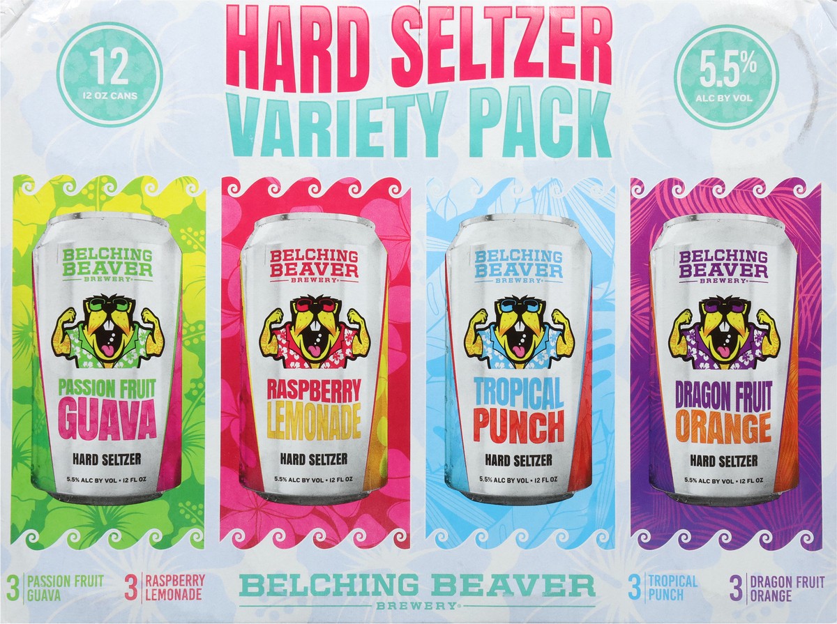 slide 2 of 9, Belching Beaver Brewery Assorted Hard Seltzer Variety Pack 12 - 12 oz Cans, 12 ct; 12 oz
