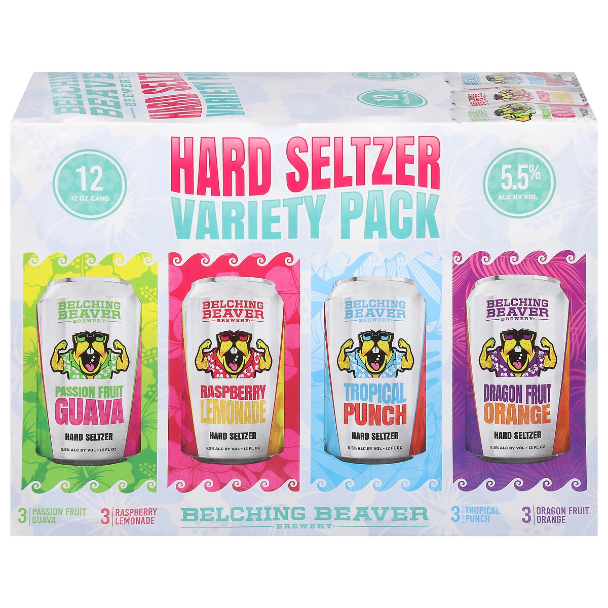 slide 1 of 9, Belching Beaver Brewery Assorted Hard Seltzer Variety Pack 12 - 12 oz Cans, 12 ct; 12 oz