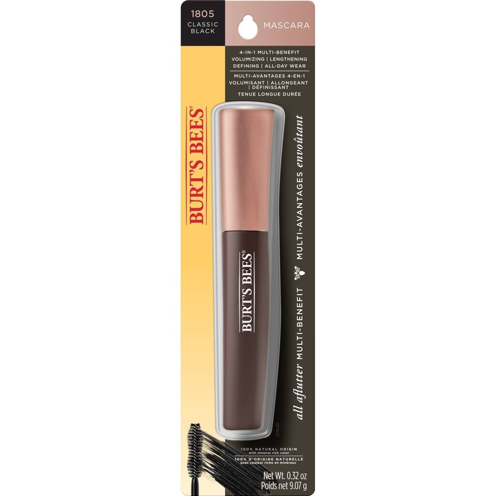 slide 4 of 7, Burt's Bees 100% Natural Origin All Aflutter Multi-Benefit Mascara Classic Black, 1 ct