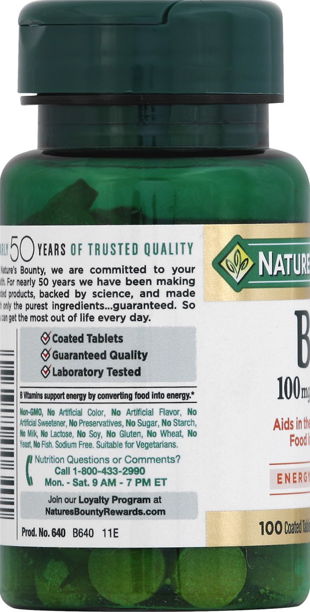 slide 6 of 6, Nature's Bounty Vitamin B6 Tablets, 100 ct; 100 mg