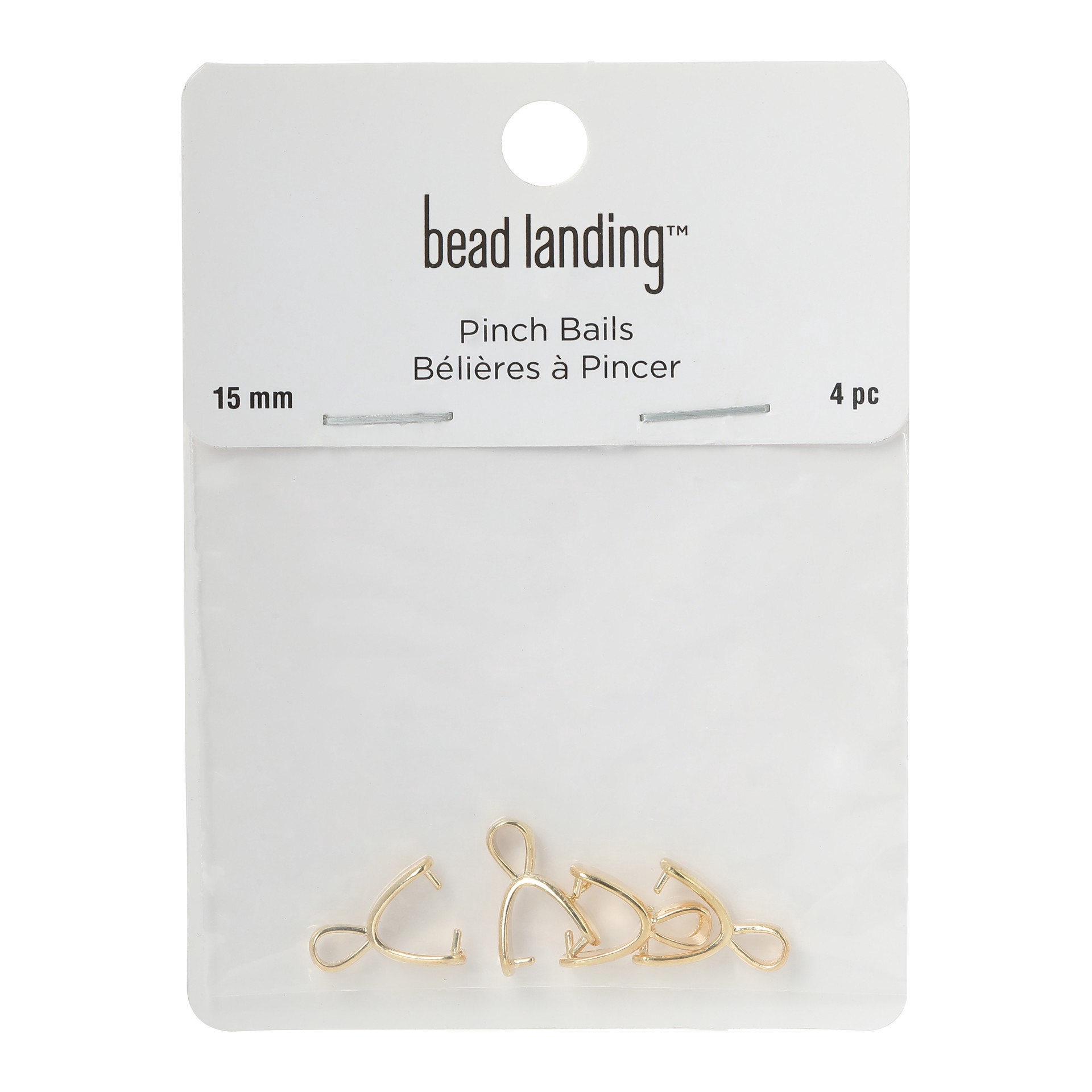 slide 2 of 3, 15mm Simple Pinch Bails, 4ct. By Bead Landing, 15mm