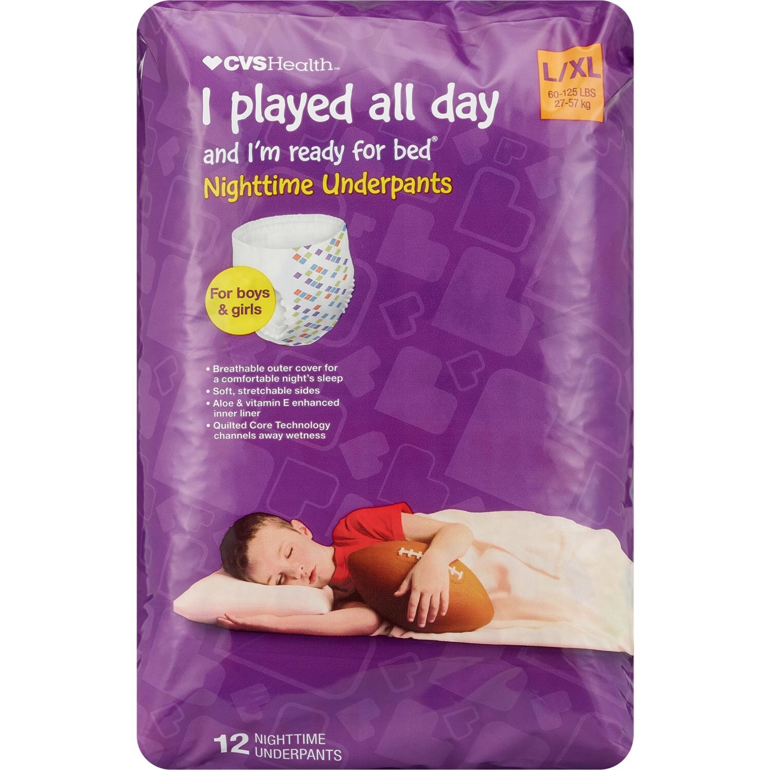slide 1 of 4, CVS Health Nighttime Underpants, L/Xl, 12 Ct, 1 ct