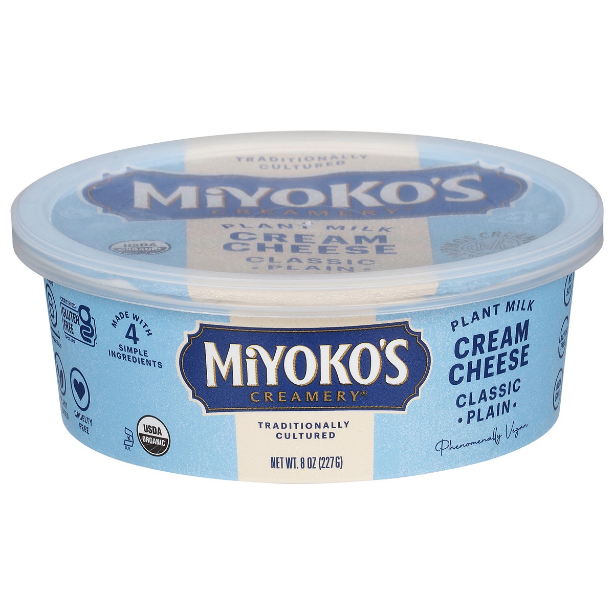 slide 1 of 9, Miyoko's Creamery Classic Plain Plant Milk Cream Cheese 8 oz, 8 oz