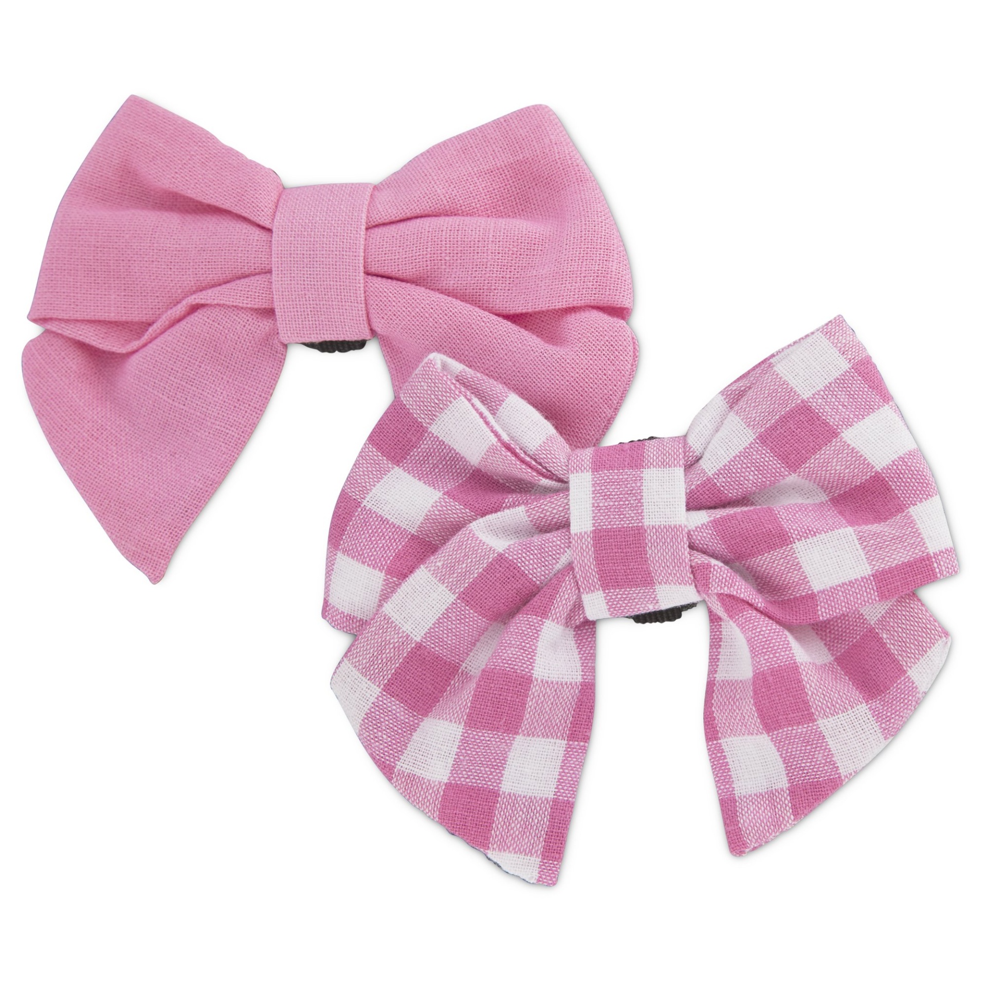 slide 1 of 1, Bond & Co. Pink Gingham Bows for Small Dogs, 2 ct