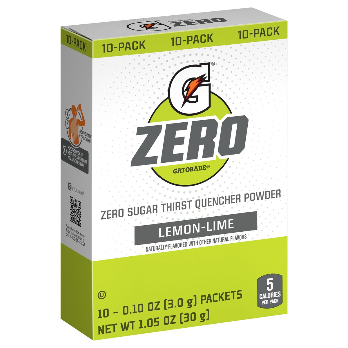 slide 5 of 6, Gatorade Zero Zero Sugar Thirst Quencher Powder Lemon Lime - 10 ct, 10 ct