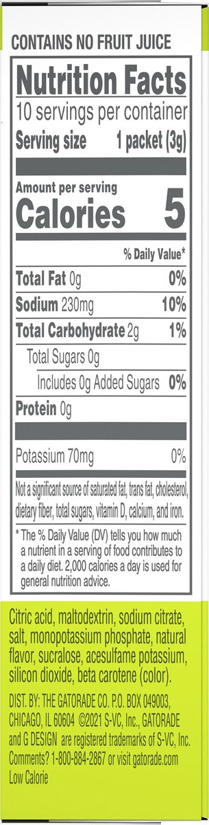 slide 2 of 6, Gatorade Zero Zero Sugar Thirst Quencher Powder Lemon Lime - 10 ct, 10 ct