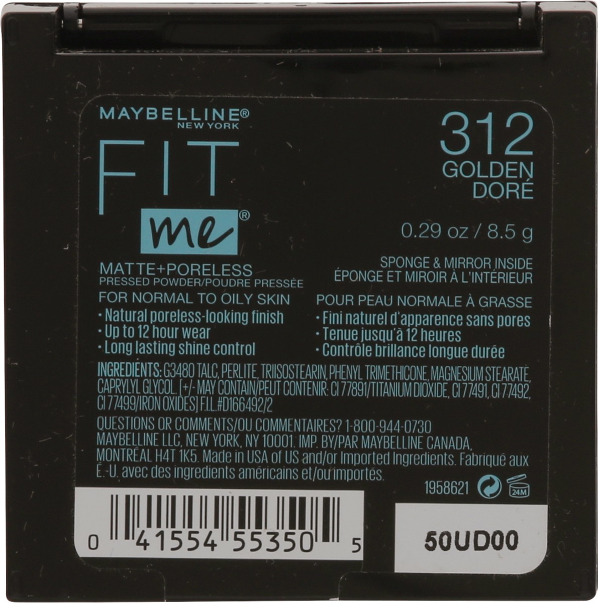 slide 5 of 11, Maybelline New York Maybelline Fit Me! Matte + Poreless Pressed Face Powder, Golden, 0.29 oz