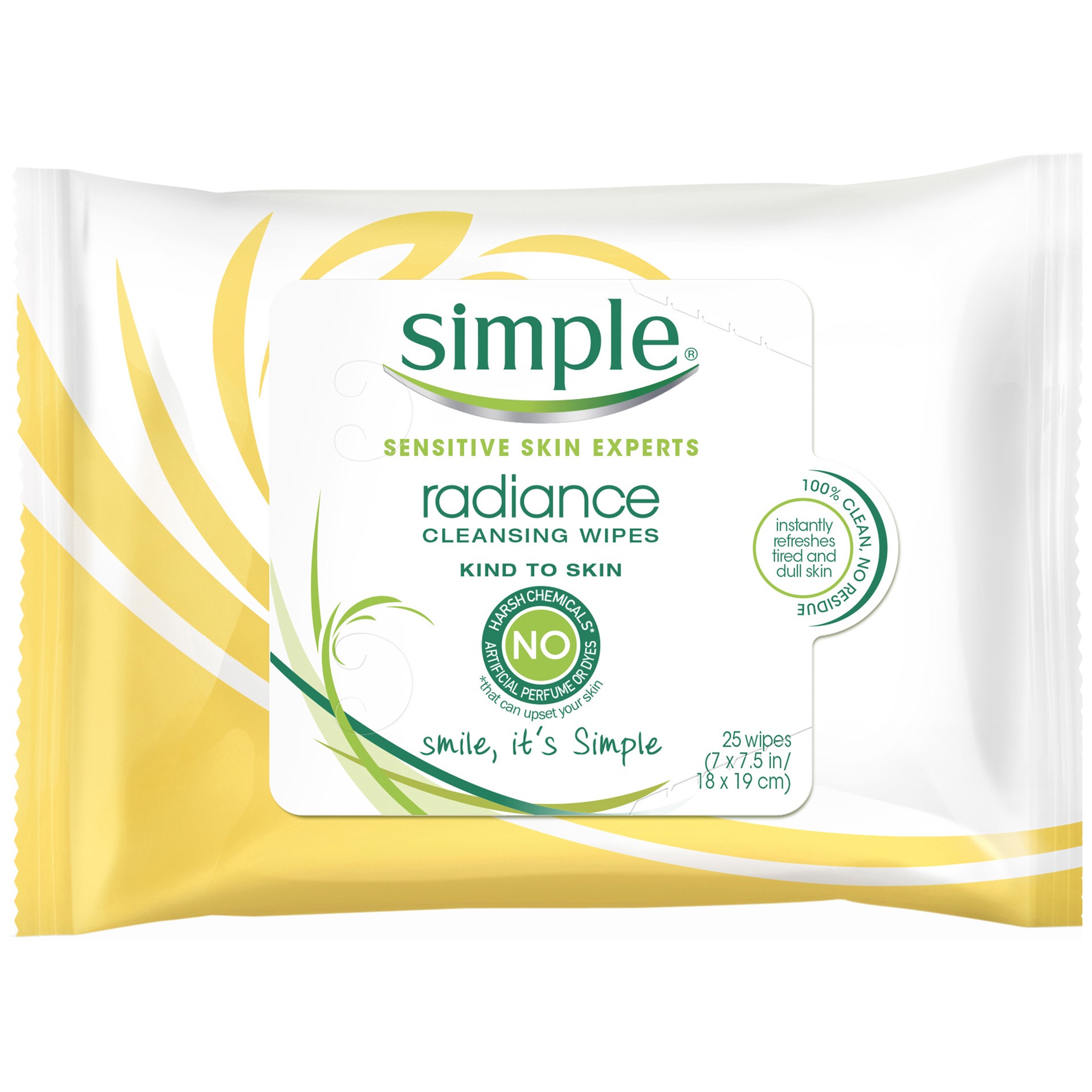 slide 2 of 2, Simple Kind to Skin Facial Wipes Radiance, 25 ct, 25 ct