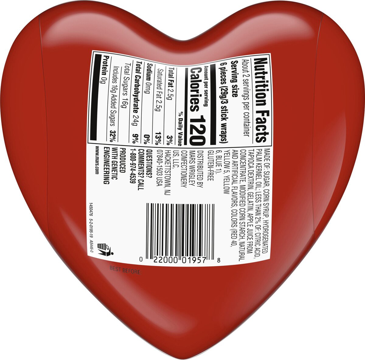 slide 4 of 7, Starburst Original STARBURST Filled Valentines's Day Heart (2.1-Oz. Package), 2.1 oz