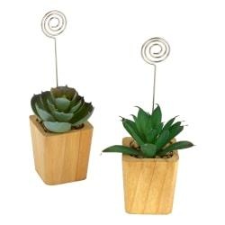 slide 1 of 1, Office Depot Photo Holders With Succulents, 5-1/2''H X 4-5/8''W X 2-1/2''D, Green, Pack Of 2 Holders, 2 ct