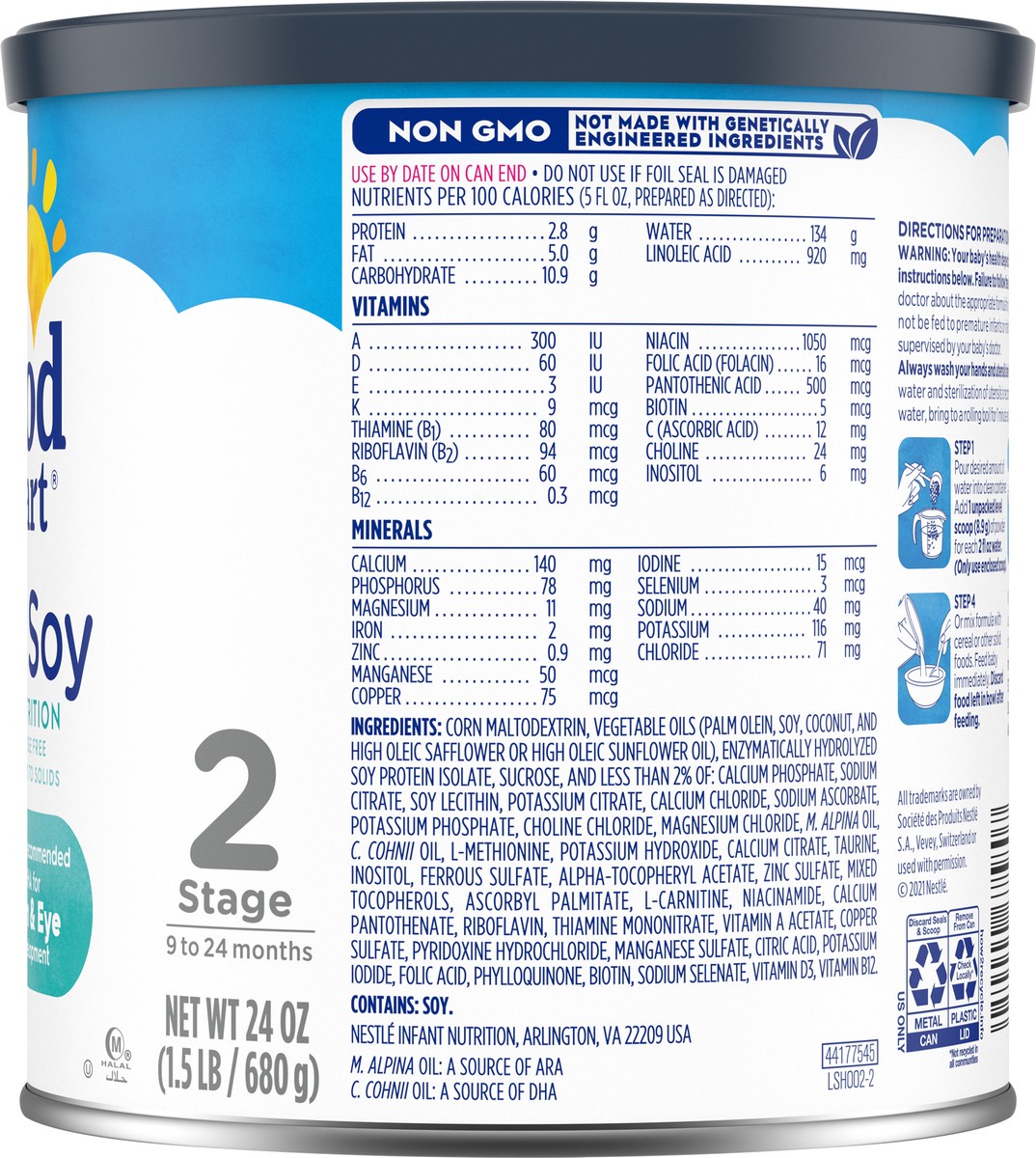 slide 6 of 9, Good Start Gentle Soy Powder Infant and Toddler Formula, 24 oz Canister, 24 oz