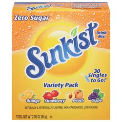 Sunkist Zero Sugar Drink Mix Variety Pack - 30 ct