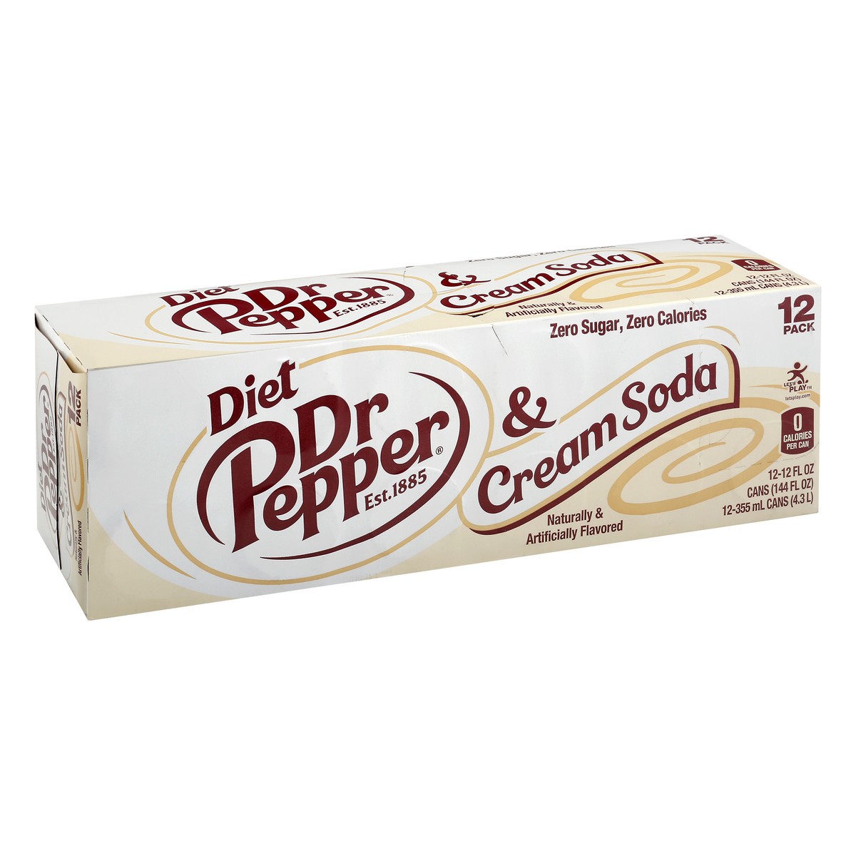 slide 5 of 10, Dr Pepper 12 Pack Diet Cream Soda 12 ea, 12 ct