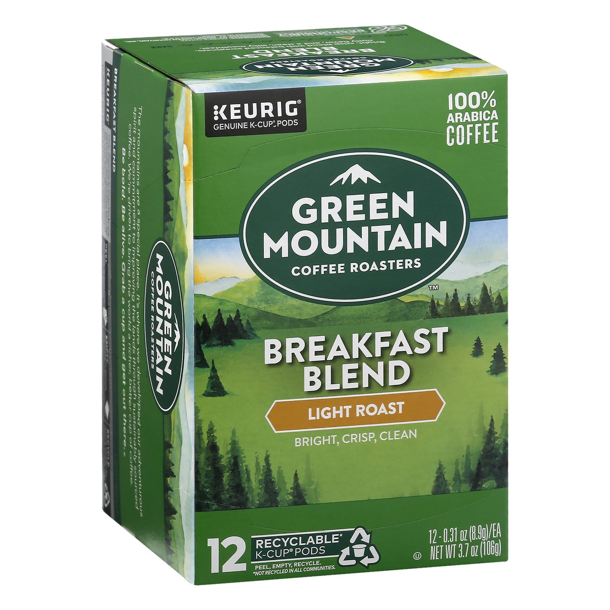 slide 5 of 12, Green Mountain K-Cup Pods Light Roast 100% Arabica Breakfast Blend Coffee 12 ea, 12 ct