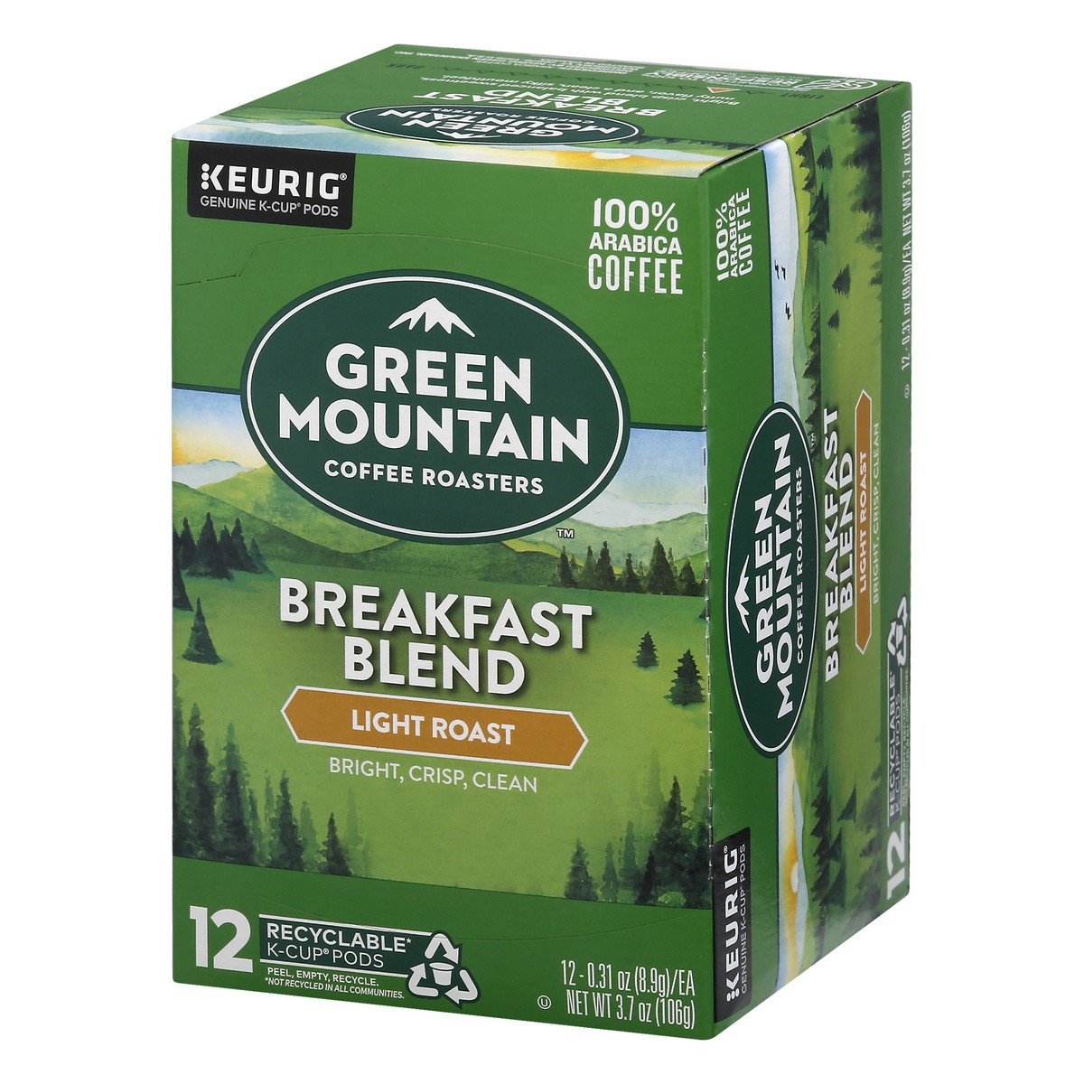 slide 6 of 12, Green Mountain K-Cup Pods Light Roast 100% Arabica Breakfast Blend Coffee 12 ea, 12 ct
