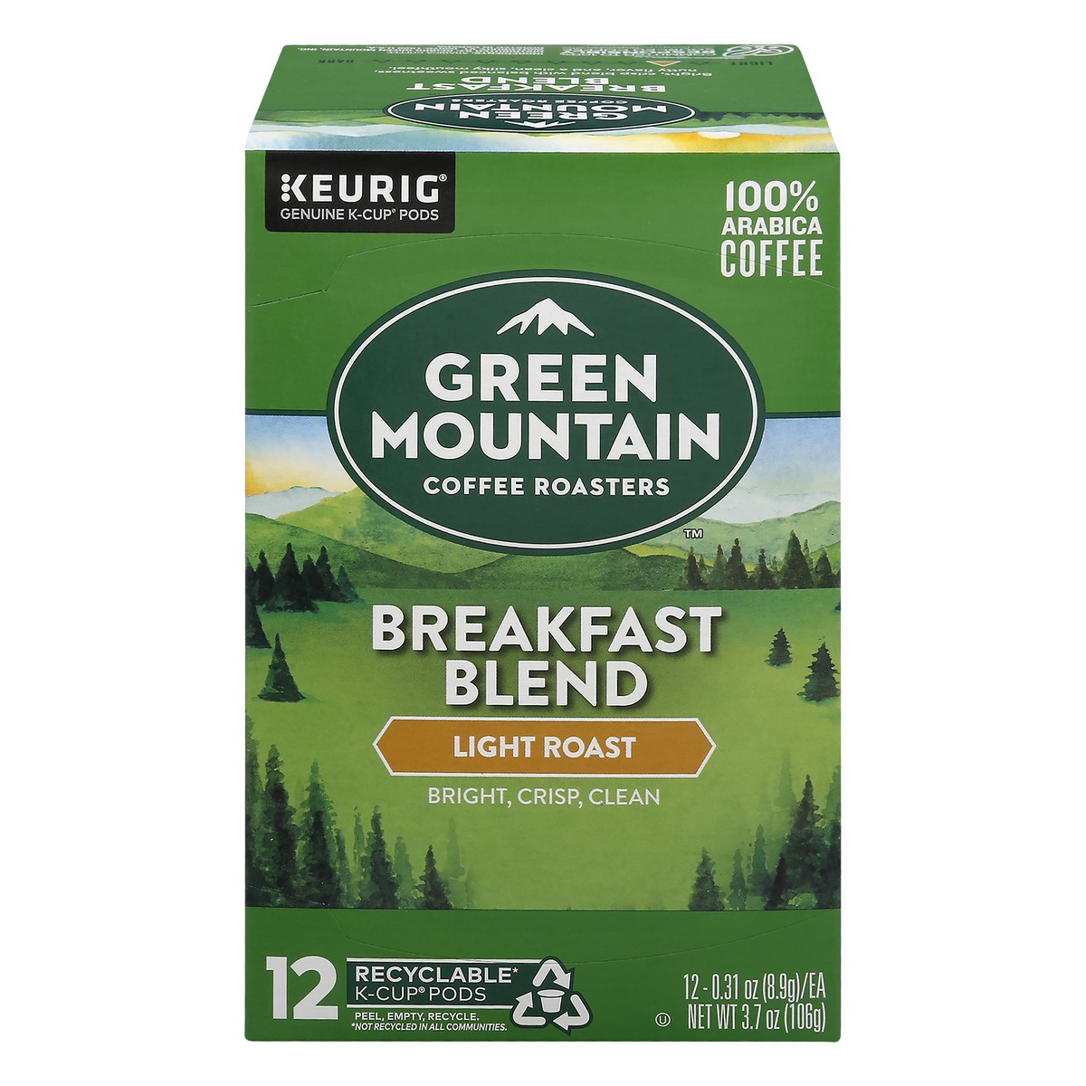 slide 1 of 12, Green Mountain K-Cup Pods Light Roast 100% Arabica Breakfast Blend Coffee 12 ea, 12 ct