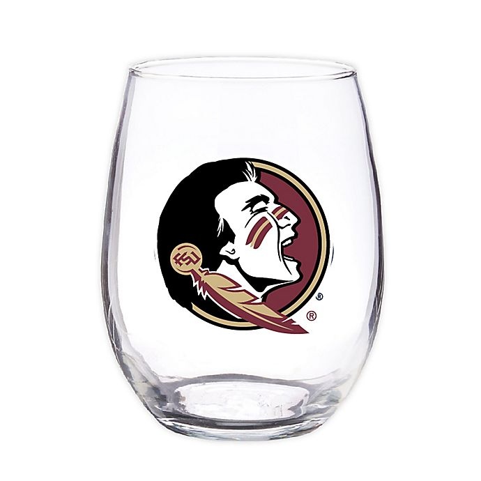 slide 1 of 2, NCAA Florida State University 16 oz. Clear Plastic Stemless Wine Glasses Set, 4 ct