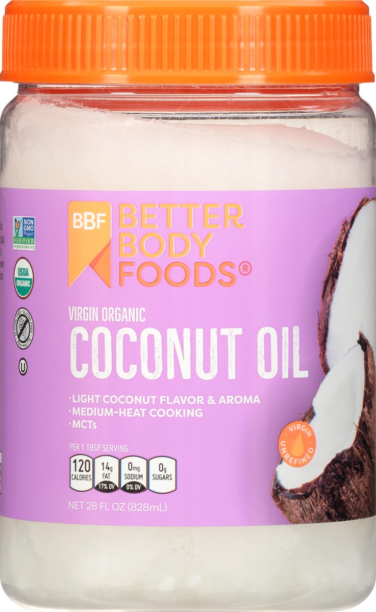 slide 6 of 9, BetterBody Foods Virgin Organic Coconut Oil, 28 oz