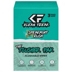 Klean Freak Flushable Spearmint Rush Wipes The Flusher Pak - 3 x 40 Wipe Packs