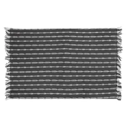 Room & Retreat Skipping Stripe Placemat Charcoal, 13 in x 20 in