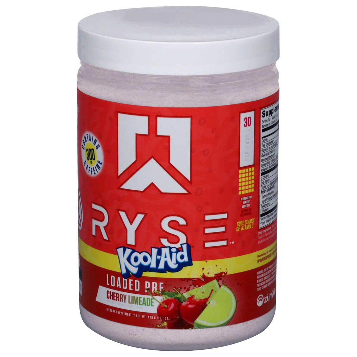 slide 2 of 3, Ryse Kool-Aid Cherry Limeade Flavored Loaded Pre-Workout Powder, 15.1 oz