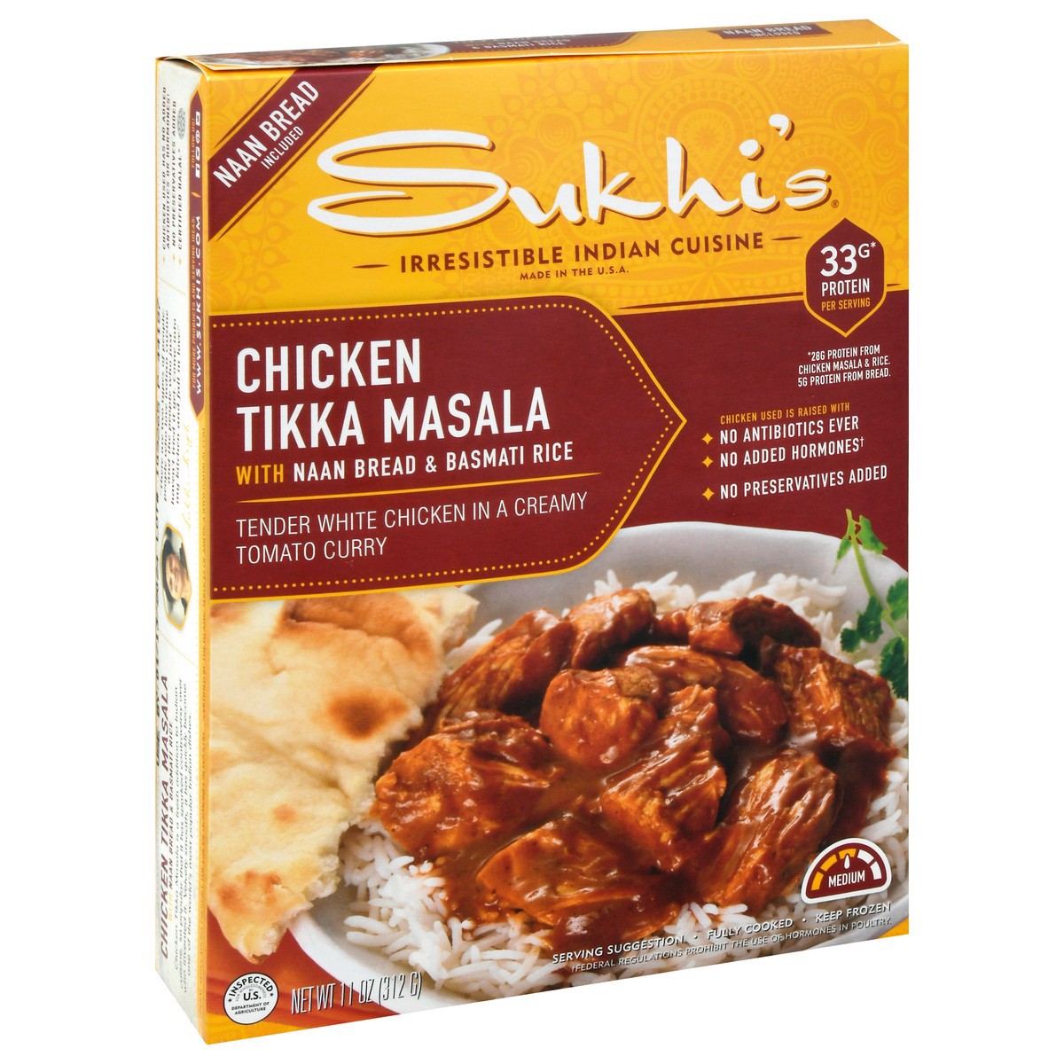 slide 4 of 9, Sukhis Chicken Tikka Masala With Naan, 11 oz