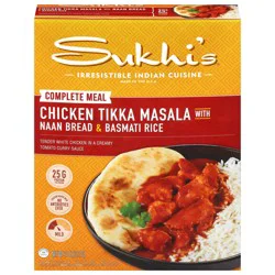 Sukhi's Indian Chicken Tikka Masala Curry with Naan Bread & Basmati Rice Frozen Meal 11oz