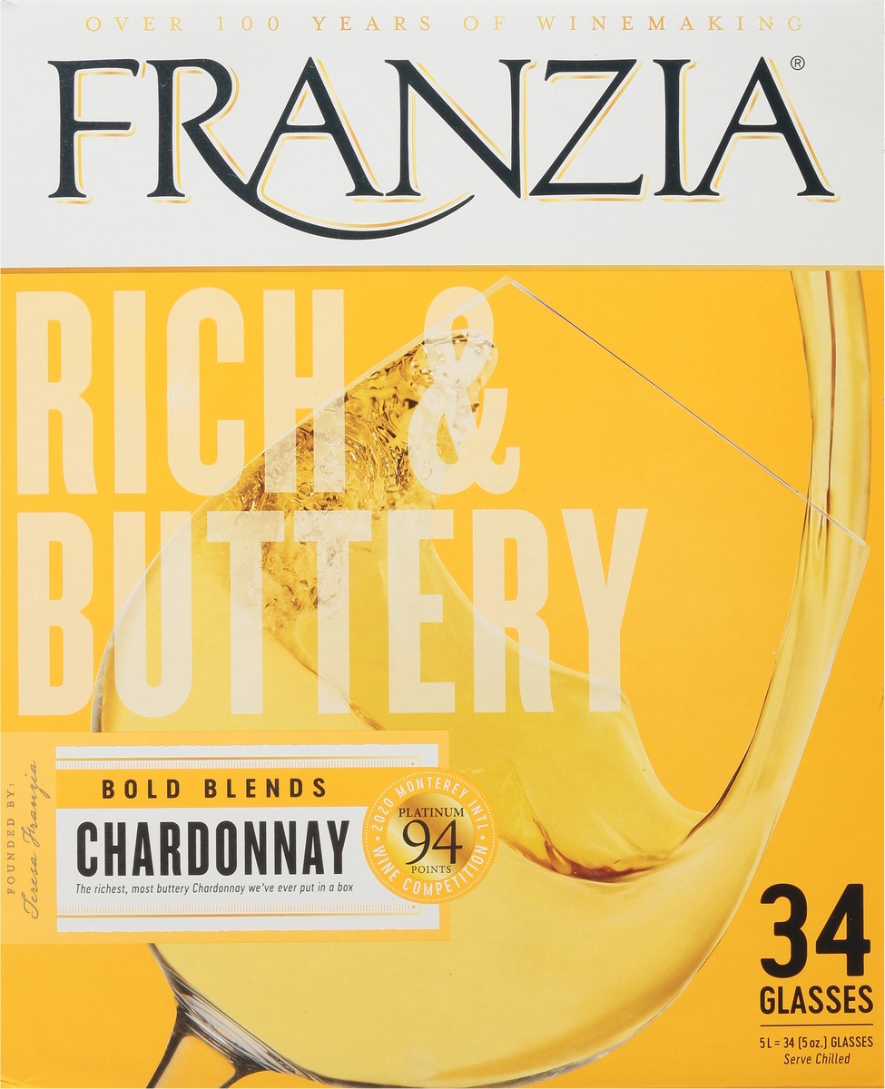 slide 7 of 9, Franzia Rich & Buttery Chardonnay 5 l, 5 liter